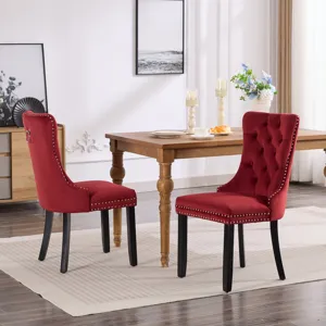 Classic Velvet Dining Chairs, High-End Tufted Solid Wood Contemporary Velvet Upholstered Dining Chai