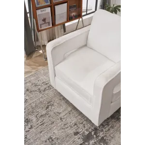 Swivel Barrel Chair For Living Room, 360 Degree Swivel Club Modern Accent Single Sofa Chair, Small L