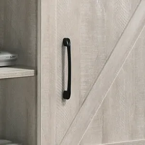 Salma - 58\" Wide TV Stand With 2 Open Shelves And 2 Cabinets - Dusty Gray