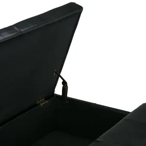 Dover - Square Coffee Table Storage Ottoman - Midnight Black