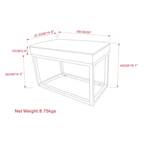 Reynolds - Small Bench - Distressed Saddle Brown