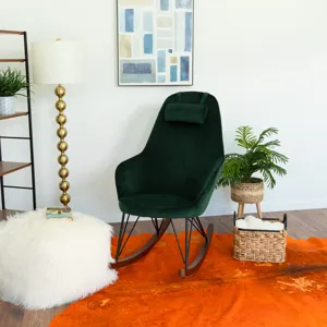 Chloe - Mid Century Modern Rocker Livingroom And Bedroom Chair - Green