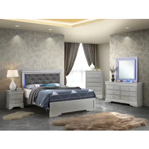 Lorana - G6500C-FB3 Full Bed - Silver Champagne
