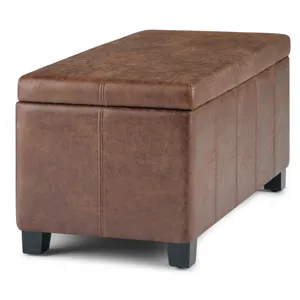 Dover - Storage Ottoman Bench - Distressed Umber Brown
