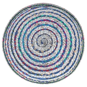 Margo - Round Pouf - Blue