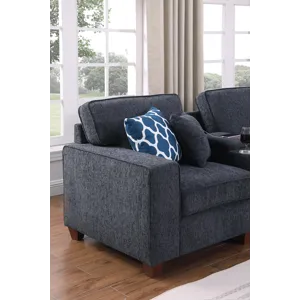 Gina - Sectional Sofa With Ottoman - Black