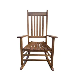 Balcony Porch Adult Rocking Wood Chair - Brown