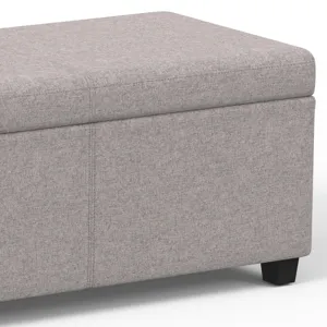Avalon - Extra Large Storage Ottoman Bench - Cloud Grey