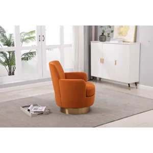 Velvet Swivel Barrel Chair, Swivel Accent Chairs Armchair For Living Room, Reading Chairs For Bedroo