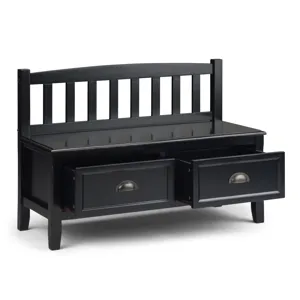 Burlington - Entryway Storage Bench with Drawers - Black