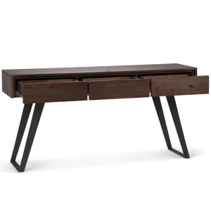 Lowry - Console Sofa Table - Distressed Charcoal Brown