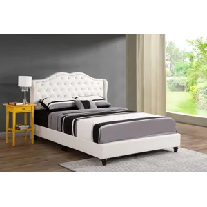 Joy - G1926-QB-UP Queen Upholstered Bed - White