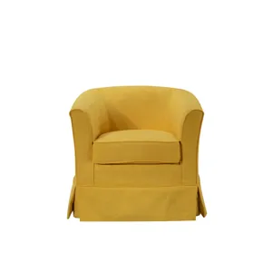 Tucker - Woven Fabric Swivel Barrel Chair - Yellow