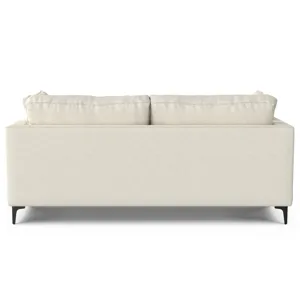Ava - 76\" Mid Century Sofa with Ottoman Set - Cream
