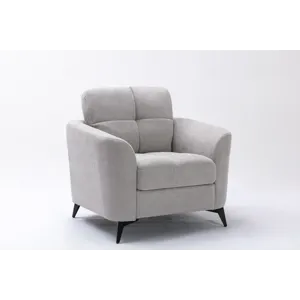 Callie - Woven Fabric Living Room Sofa, Loveseat, Chair (Set of 3) - Light Gray