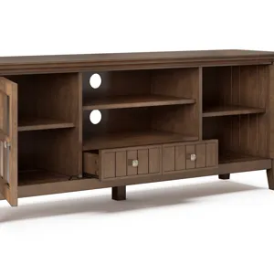 Acadian - 60" TV Media Stand - Rustic Natural Aged Brown