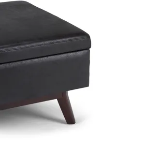 Owen - Coffee Table Storage Ottoman - Distressed Black