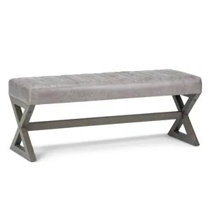 Salinger - Large Ottoman Bench - Distressed Grey Taupe