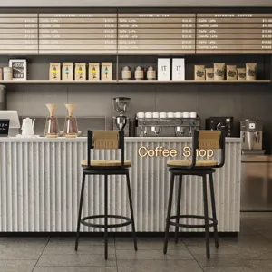 Honey Swivel Bar Stools Paper Rope Handwoven Barstools With Back (Set of 2) Rustic Round Counter Cha