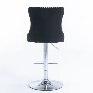Swivel Velvet Barstools Adjusatble Seat Height From 25-33\", Modern Upholstered Chrome Base Bar Stoo