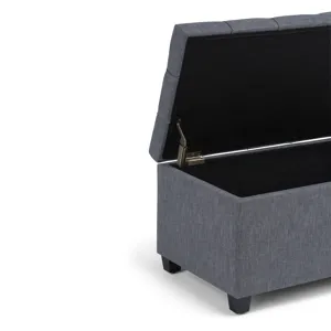 Sienna - Storage Ottoman Bench - Slate Grey