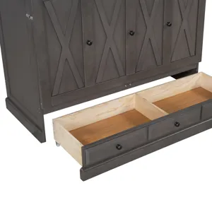 Full Solid Pine Murphy Bed Chest Cube Cabinet Bed With Charging Station And Large Storage Drawer For