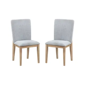 Caspian - 19\" Linen And Oak Finish Dining Chair (Set of 2) - Gray