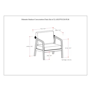 Palmetto - Outdoor Conversation Chair (Set of 2) - Stone Grey