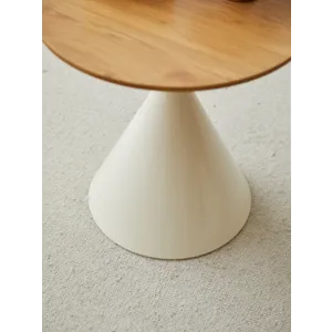 Round Coffee Table - Brown / White