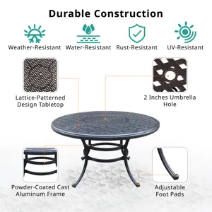 Round Dining Table - Dark Lava Bronze