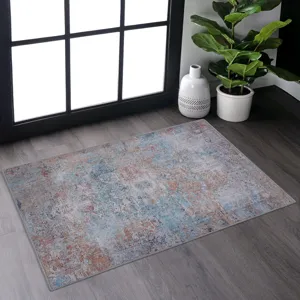2\' x 3\' Machine Washable Area Rugs, Low-Pile, Non-Slip, Non-Shedding, Foldable, Kid & Pet Friendly