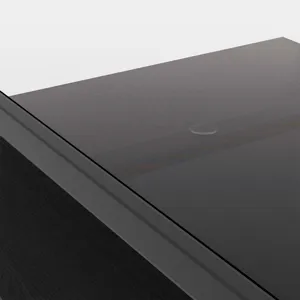 Rectangle Coffee Table With Tempered Glass Top, Modern Table For Living Room - Gray / Black