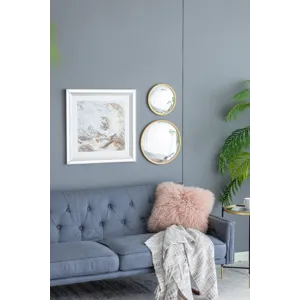 Round Mirror, Circle Mirror With Iron Frame For Living Room Bedroom Vanity Entryway Hallway - Gold