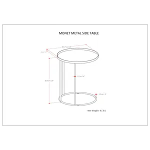 Monet - Metal Side Table - Black