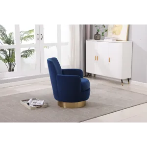 Velvet Swivel Barrel Chair, Swivel Accent Chairs Armchair For Living Room, Reading Chairs For Bedroo