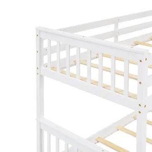 Twin Over Full Bunk Bed With Ladders And Two Storage Drawers - White