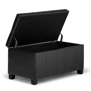 Dover - Storage Ottoman Bench - Midnight Black