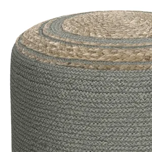 Serena - Round Braided Pouf - Dove Grey
