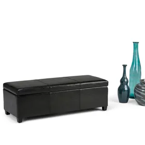 Avalon - Storage Ottoman Bench - Midnight Black