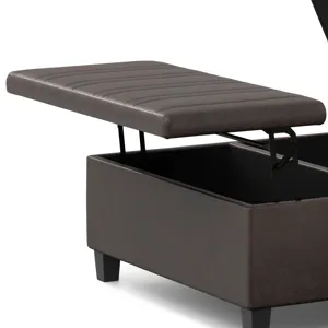 Ellis - Coffee Table Storage Ottoman - Distressed Brown