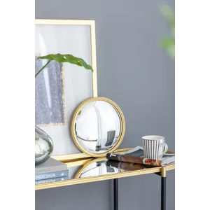Round Mirror, Circle Mirror With Iron Frame For Living Room Bedroom Vanity Entryway Hallway - Gold
