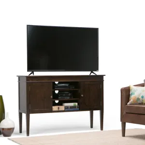 Carlton - Tall TV Media Stand - Dark Tobacco Brown