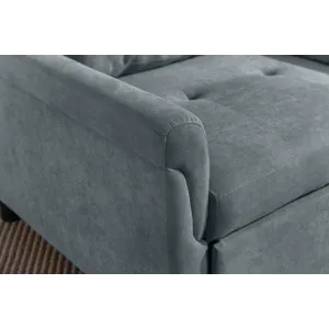 Hannah - Woven Convertible Armchair - Dark Gray