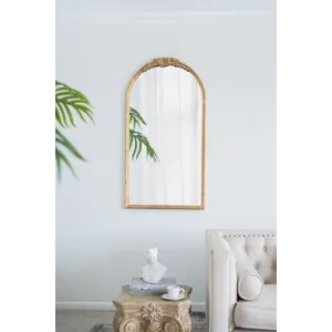 Floor Mirror, Full Body Mirror Dressing Make Up Mirror For Bathroom Bedroom Living Room - Gold