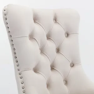 Nikki - Modern, High-End Tufted Solid Wood Contemporary Velvet Upholstered Dining Chair With Chrome 