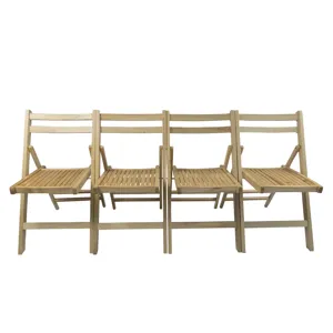 Folding Special Event Chairs, Foldable Style (Set of 4) - Wood