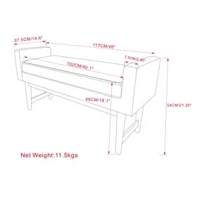 Scott - Ottoman Bench - Smoky Teal
