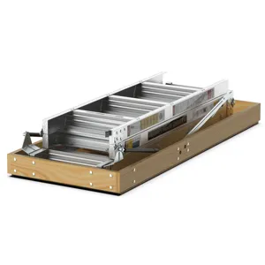 Aluminum Attic Ladder 350-Pound Capacity 22 1 / 2\" x 54\" Opening 7-10\' Ceiling - Metallic Gray