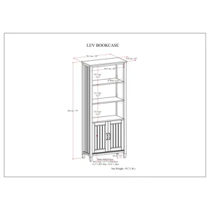 Lev - Bookcase - Smoky Brown