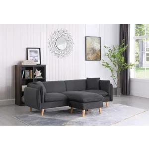 Brayden - Fabric Sectional Sofa Chaise - Dark Gray